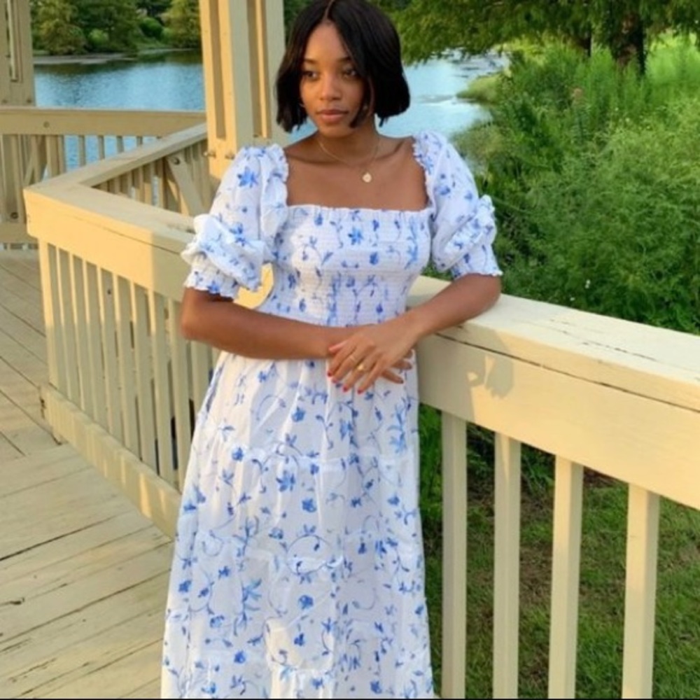 Blue Floral Nesli Nap Dress, Excellent Condition